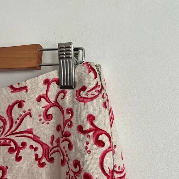 Talbots Floral Linen High Rise Ankle Cropped pants - Picture 9 of 9